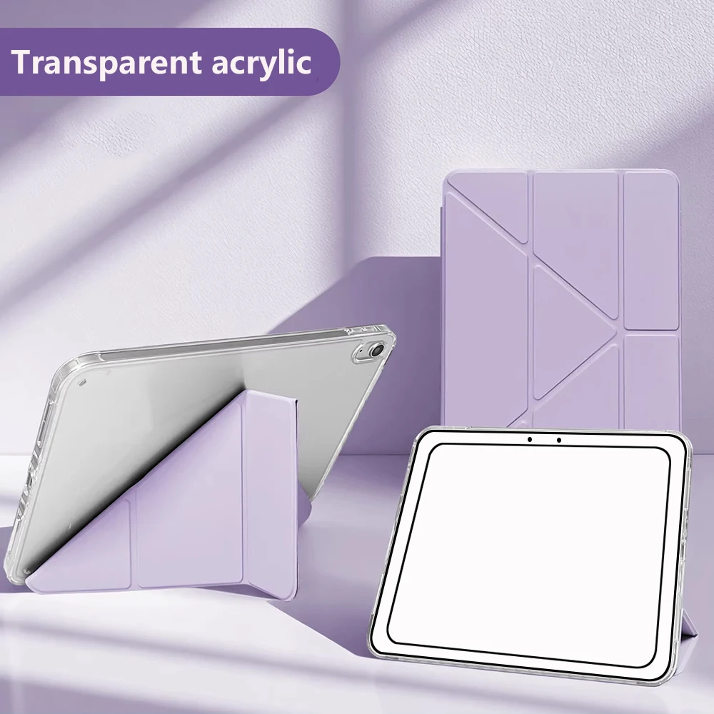 Y-Shaped Tablet Case with Pencil Holder and Multi-Angle Stand