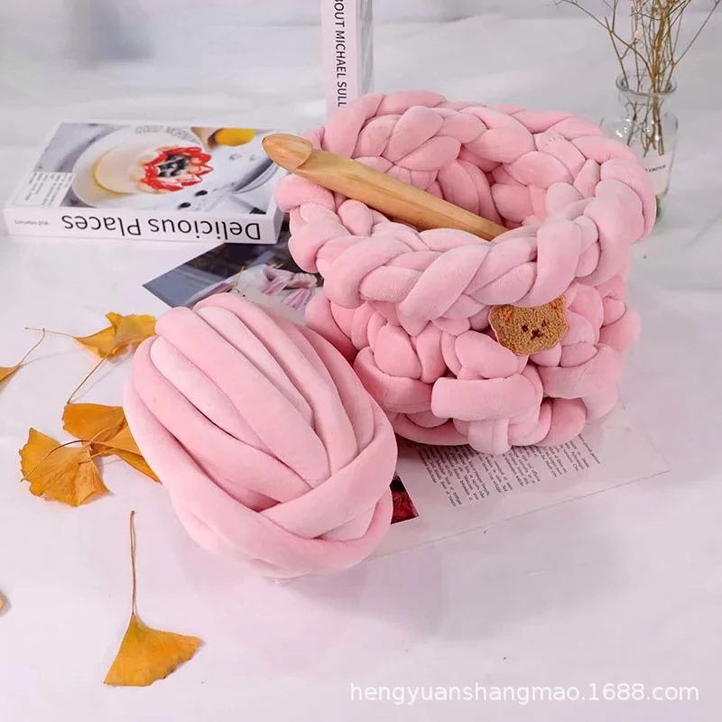 Crystal Velvet Filled Core Cotton Filato Di Lana Islandese Super Spesso 3Cm Coperta Tessuta A Mano Cuscino Animal Nest Wool Baby Bed