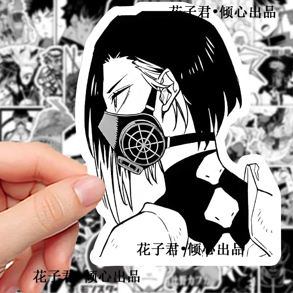 Narumi Gen Sticker Hoshina Soshiro Black White Manga Style Stickers Kaiju NO.8 Anime Goods Laptop Phone Case Decor Kawaii Gift