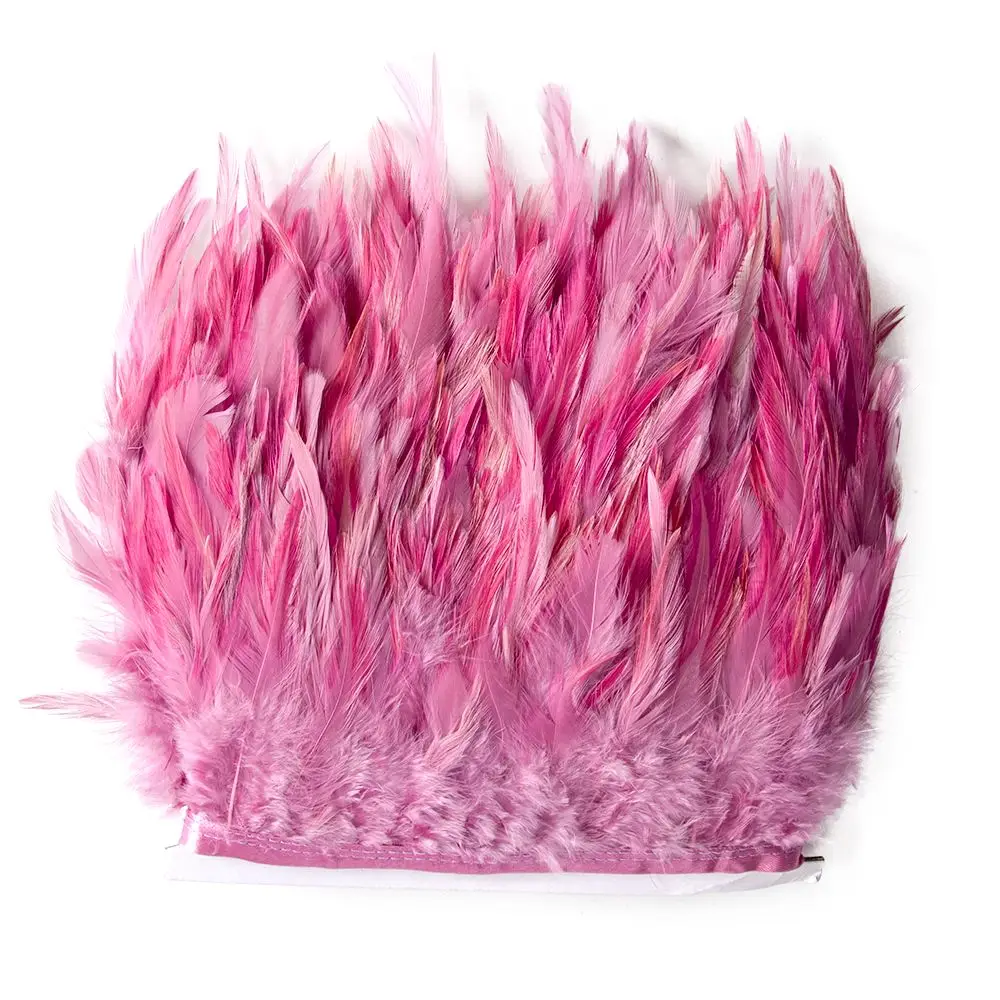Rooster Feathers 2Meter Pink Feather Trims Clothing Dress Sewing Accessory Ribbon Wedding Carnival Decoration 10-15CM