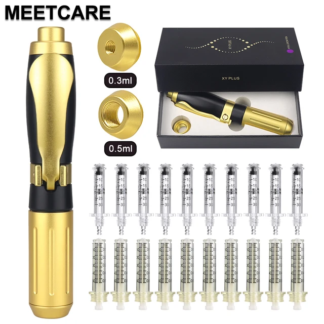 2 in1 Meso Injection Gun Hyaluron Pen Accessory 0.3ml&0.5ml Ampoule Gold  Hyaluronic Acid Pen Nebulizer Lip Injector Anti Wrinkle - AliExpress