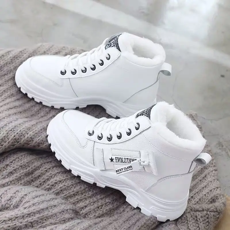 Zapatos con cordones para Mujer, botines De nieve cálidos, con plataforma, invierno, 2021 _ - AliExpress