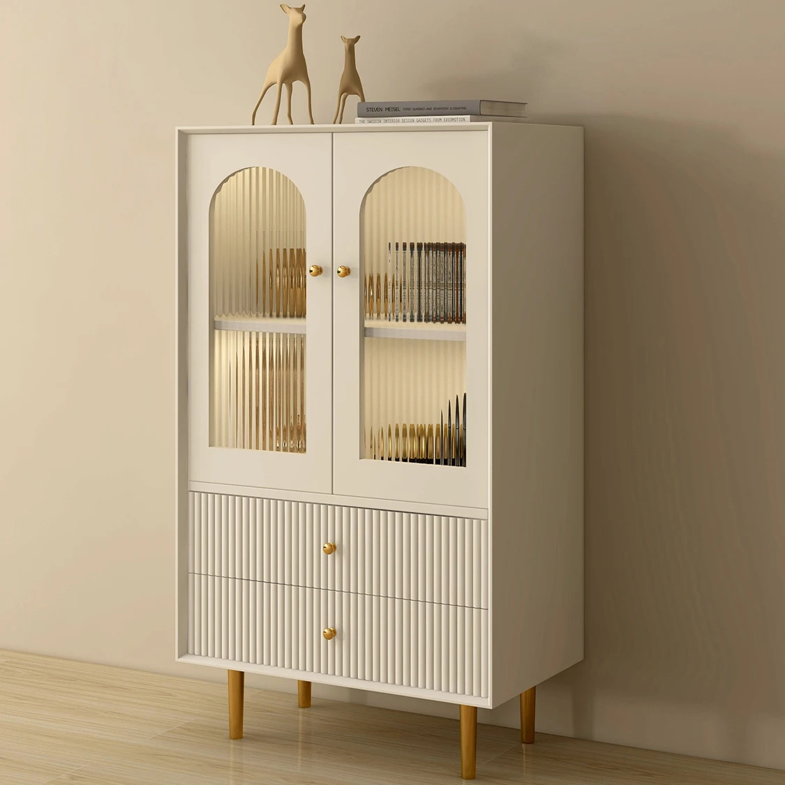 Luxury Modern Living Room Furniture White Wood Wooden et Sideboard Mini Corner Coffee Wine Bar Cabinet Sideboard et