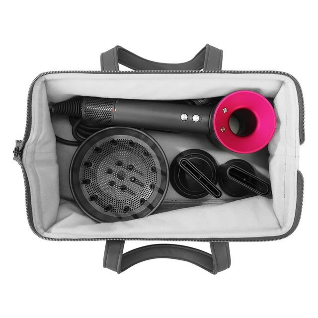 Borsa Per Asciugacapelli Da Viaggio - 14.5x35x13cm, Beige, PU Impermeabile, Portatile