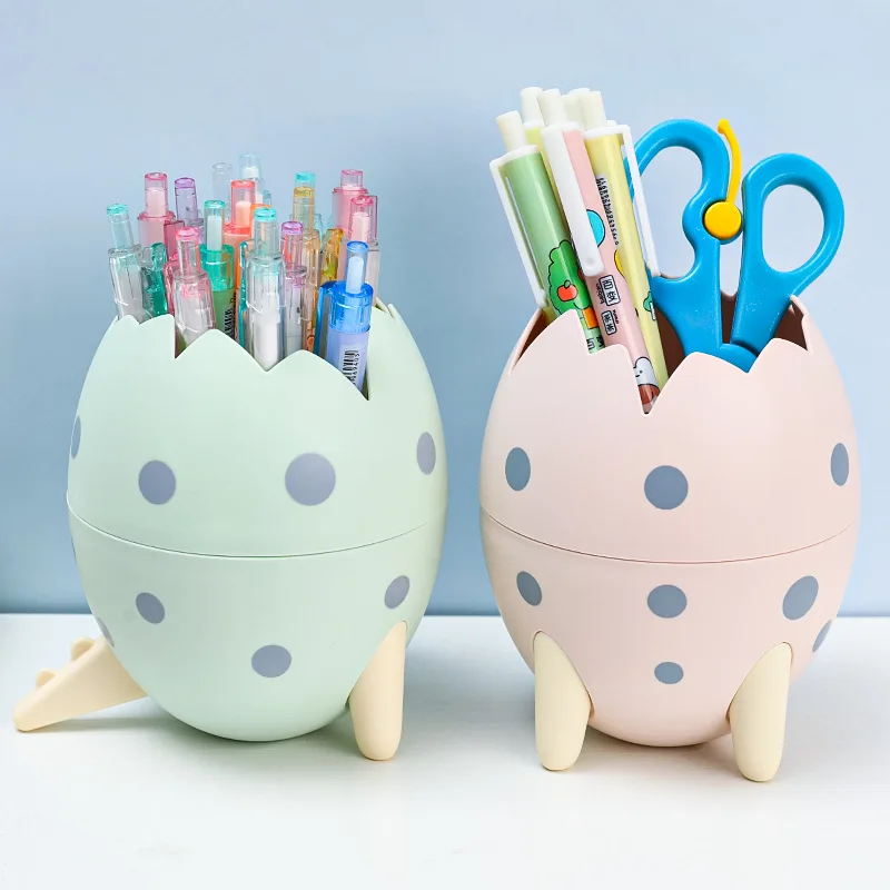 Cute Dinosaur Egg Detachable Pen Holder Organizer Pencil Pot Container Stationery Office Desktop Ornament Storage Box Kids Gift 2