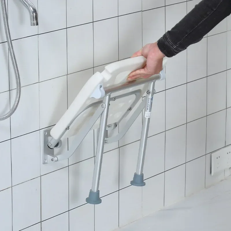 Accessible Wall Mounted Folding Chair for Adult Adjutable Shower Chair,Leg Supported Shower Stool, Disability Aids Toilet Stools 5