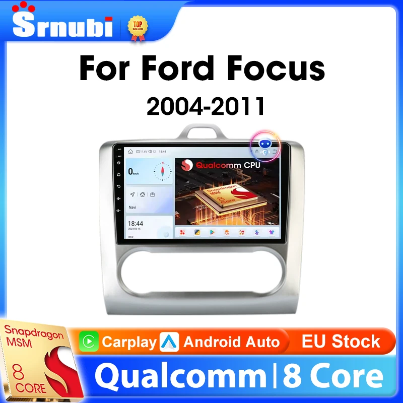 Radio de coche inalámbrica Carplay Android para Ford Focus 2 3 Mk2/Mk3 2004-2011 reproductor de vídeo Multimedia 2Din unidad principal navegación estéreo 1
