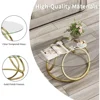 Round Coffee Table, Modern Silver Coffee Table Living Room Table with Ring-Shaped Frames, Glass Coffee Table for Home&Office 4