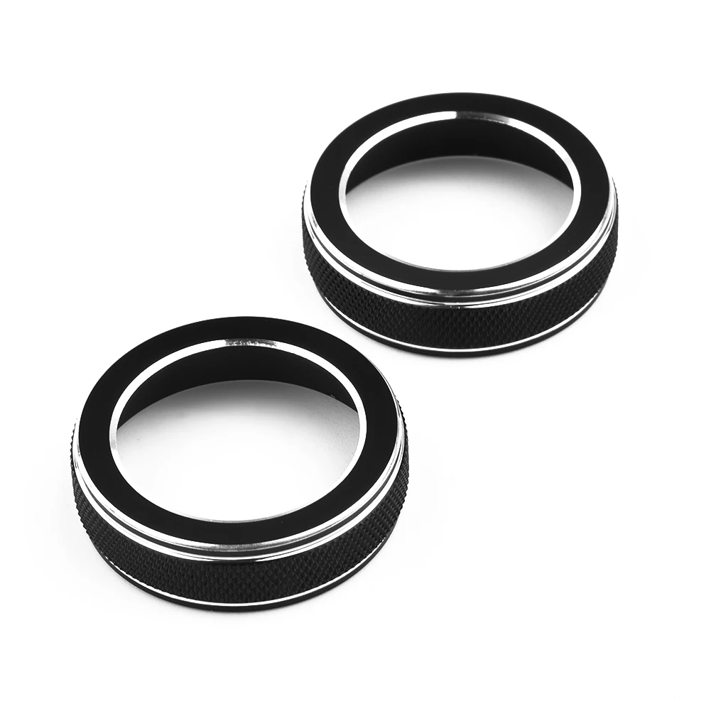 

2pcs CD Switch Knob Ring Cover Decorative Piece Black For Jeep Grand Cherokee Accessories For Car Durable