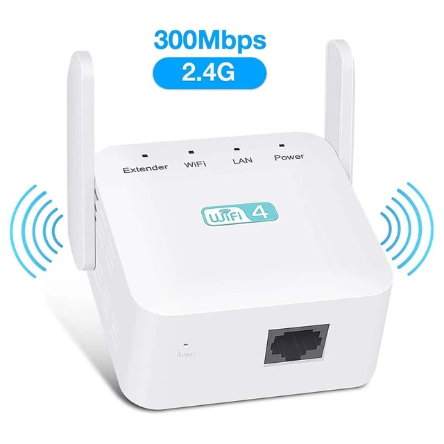 Amplificateur répéteur WiFi 2.4GHz 300Mbps, 2 Ports RJ45, antennes à Gain  élevé, Point d'accès, extension réseau longue portée