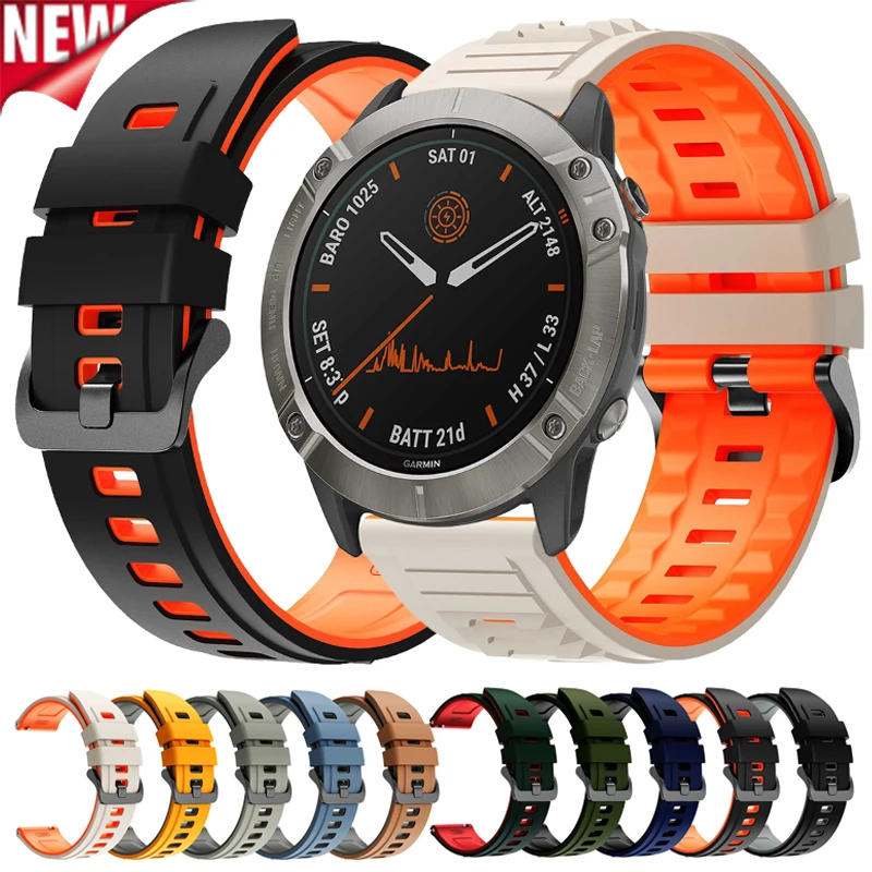 Durable 22mm Sport Silicone Watch Strap - Soft and Comfortable Fitness Band