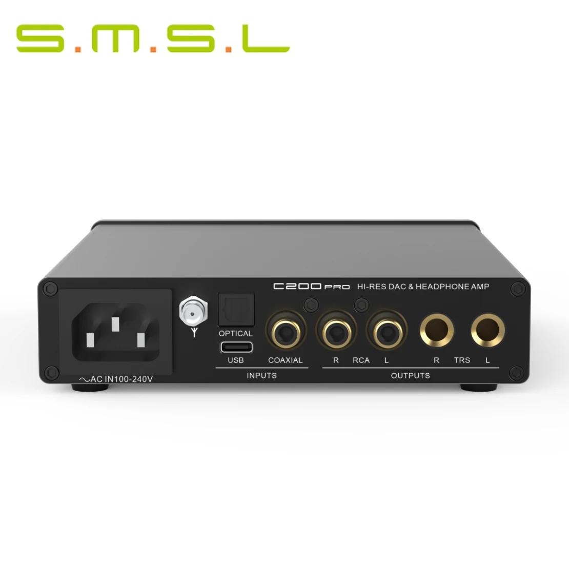SMSL C200Pro Decoder Headphone Amplifier USB DAC AMP XMOS XU-316 ES9039Q2M 4*OPA1612A 6.35/4.4mm Headphone Jack Bluetooth 5.1