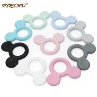 TYRY.HU 1PC Cartoon Mickey Baby Silicone Teether Teething Animal Rodent DIY Baby Teething Necklace Toy Food Grade Silicone Toys 1