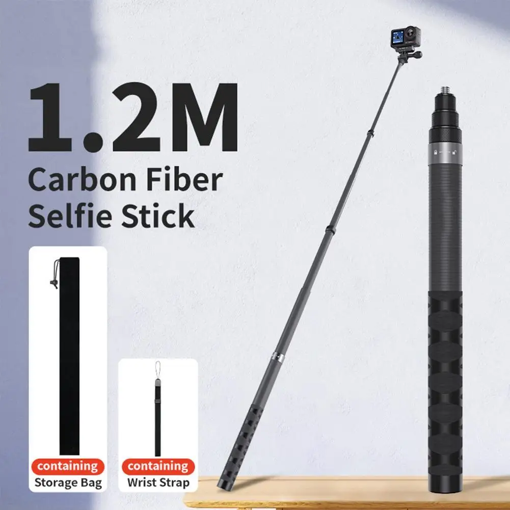 Carbon Fiber Invisible Selfie Stick For AMagisn For Insta360 Camera Invisible Selfie Stick 120CM Camera Accessories