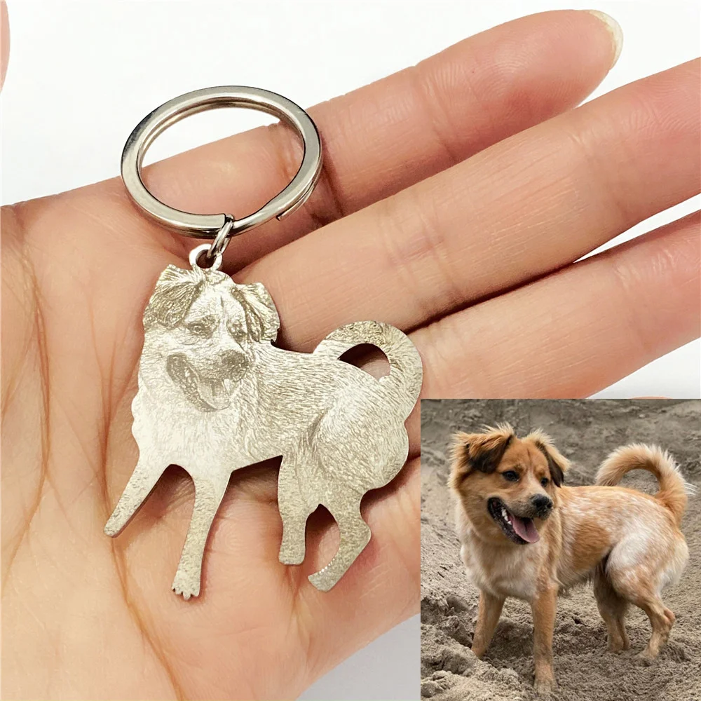 Custom Pet Picture Engrave Necklace Personalized Pet Photo Pendant Cat Dog Necklace Memorial Stainless Steel Jewelry Gift