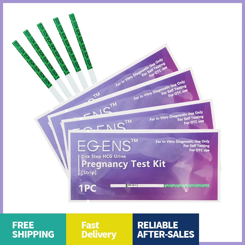 EGENS 10PCS Pregnancy Test Strips Kit HCG Urine Test Urine Pregnancy Over 99% Accuracy with Cups