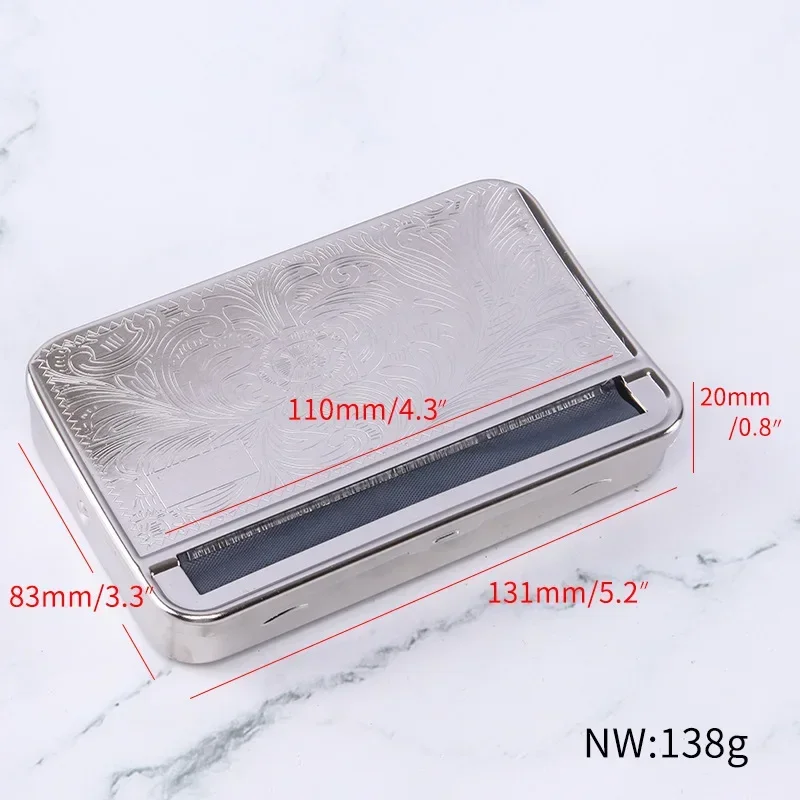 Compact Metal Cigarette Roller with Tobacco Storage - Portable Smoking Accessory