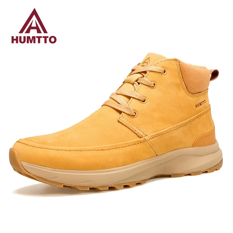 HUMTTO Winter Hiking Shoes for Men Waterproof Sports Climbing Leather Ankle Boots Mens Luxury