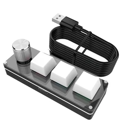 Enhanced Gaming Macropad with Red Switches and USB Connectivity (3 Keys White)