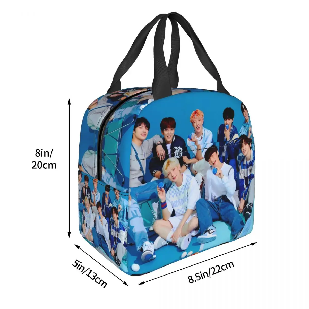 Kpop Star Singer Idol Insulated Lunch Bag Thermal Bag Reusable A-ATEEZ ATINY Portable Lunch Box Tote Food Storage Bags School