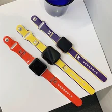 

Strap For Apple Watch Band 45mm 42mm 38m iWatch series 7 6 5 4 3 SE Printing Silicone Correa For Apple watch Bracelet 44mm 40mm