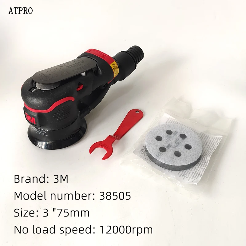 3M38505 3-inch pneumatic sander Round 75MM auto rust polishing waxing abrasive sandpaper machine