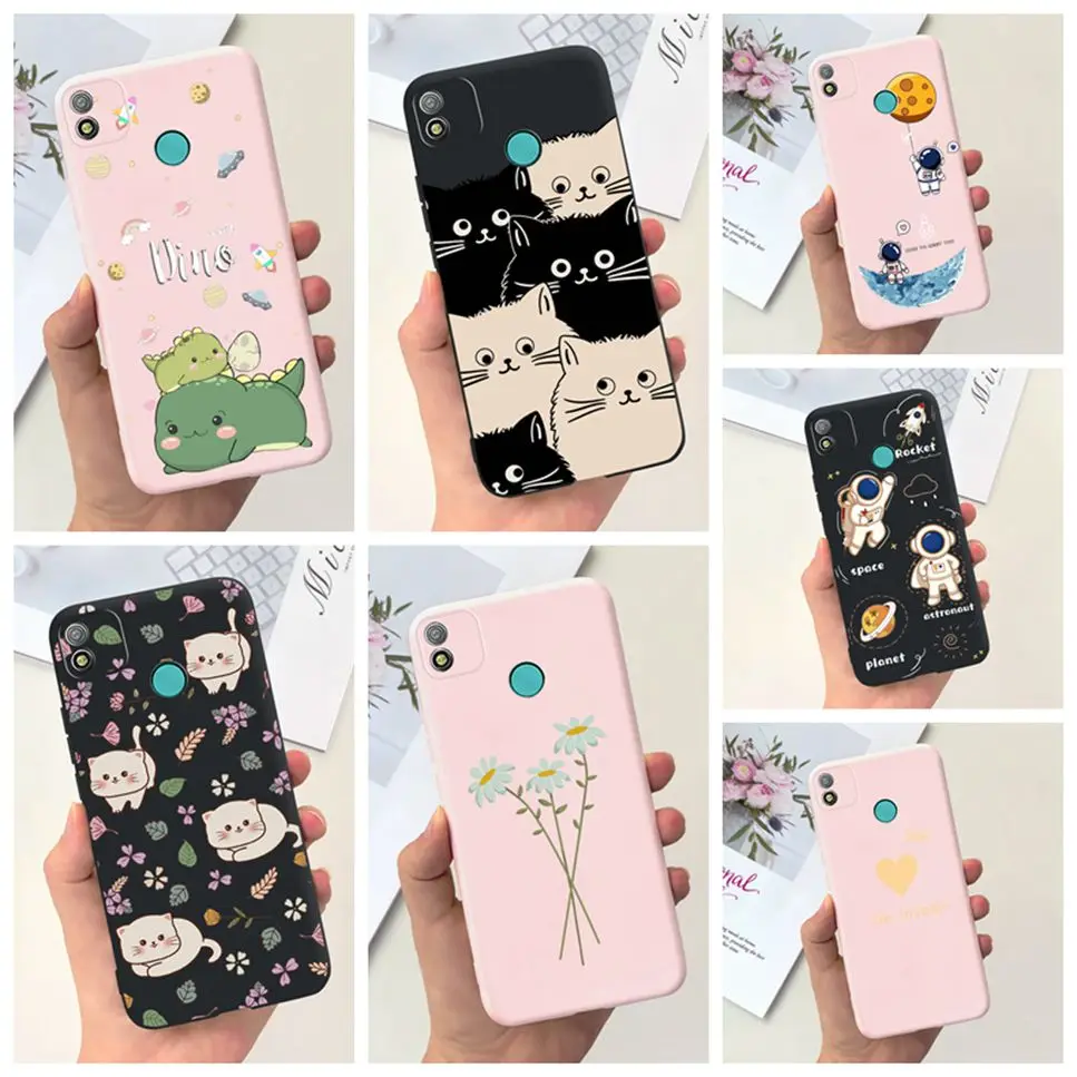 Новинка, мягкий силиконовый чехол для Tecno Pop 4 Pop4 с мультяшным принтом маргаритки, черный розовый чехол для Tecno Pop4 BC2c BC1s, бампер для телефона