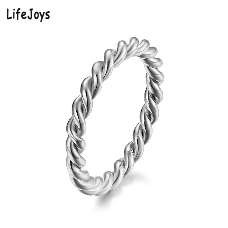 Stainless Steel Spiral Wire Rope Twist Ring Braided Jewelry Size 5 To 12 3mm silver ring wedding rings finger rings womens ring jewelry rings ring jewelry signet ring couple rings moissanite ring cubic zircon ring