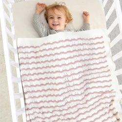 Unisex Newborn Baby Blankets Swaddle Wrap for Stroller Bedding Sofa Striped Knit Infant Toddler Sleeping Cover