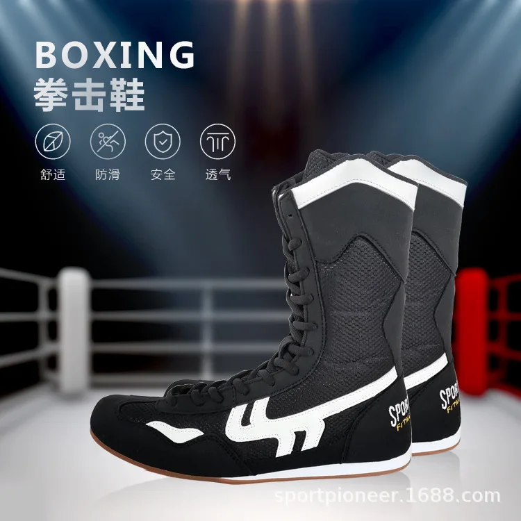 Boks Ayakkabısı Erkek Boxing Martial Arts Taekwondo Sanda Training Special Boxing Training Shoes Fighting Wrestling Shoes