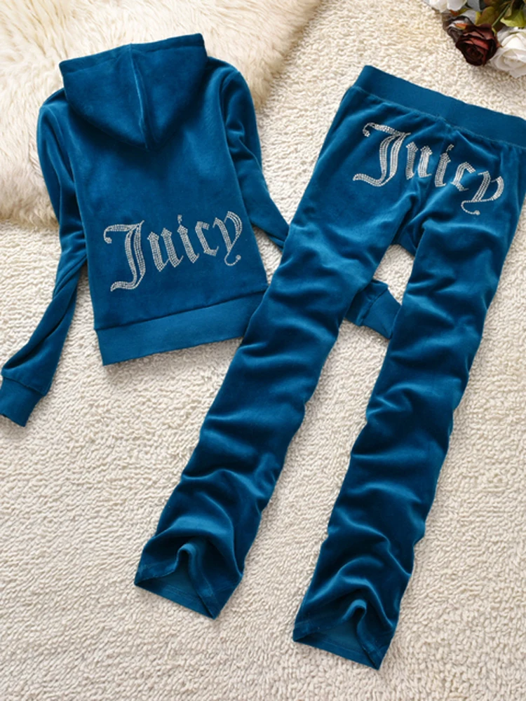 YICIYA Juicy Tracksuit Spring/Fall 2022 Women's Brand Velour Tracksuit Suit Women Velvet Zipper Sweatshirt And Pants Fat Sister