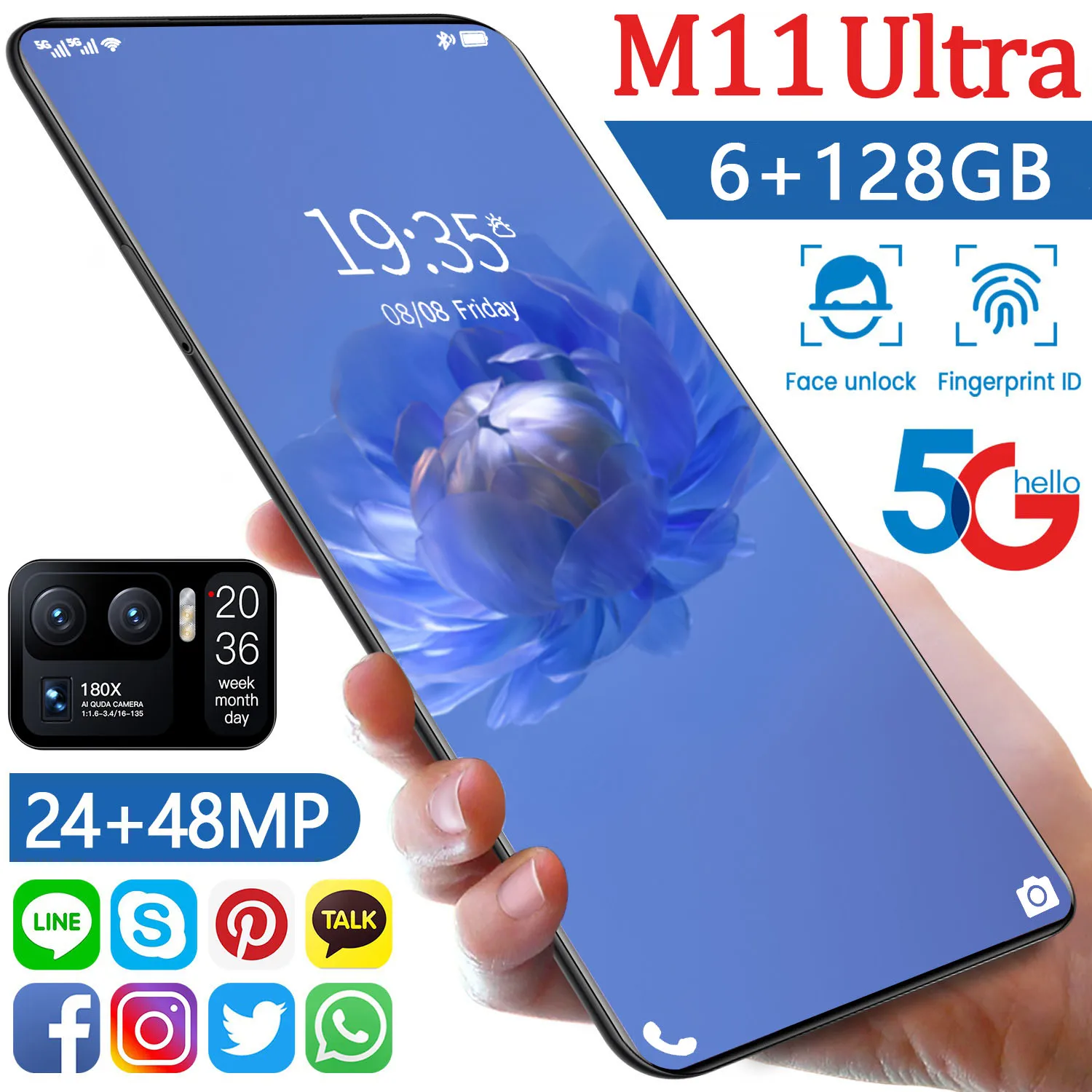 M11 Ultra Global Versie Smartphone Android 10.0 Mobiele Telefoons 6Gb ...