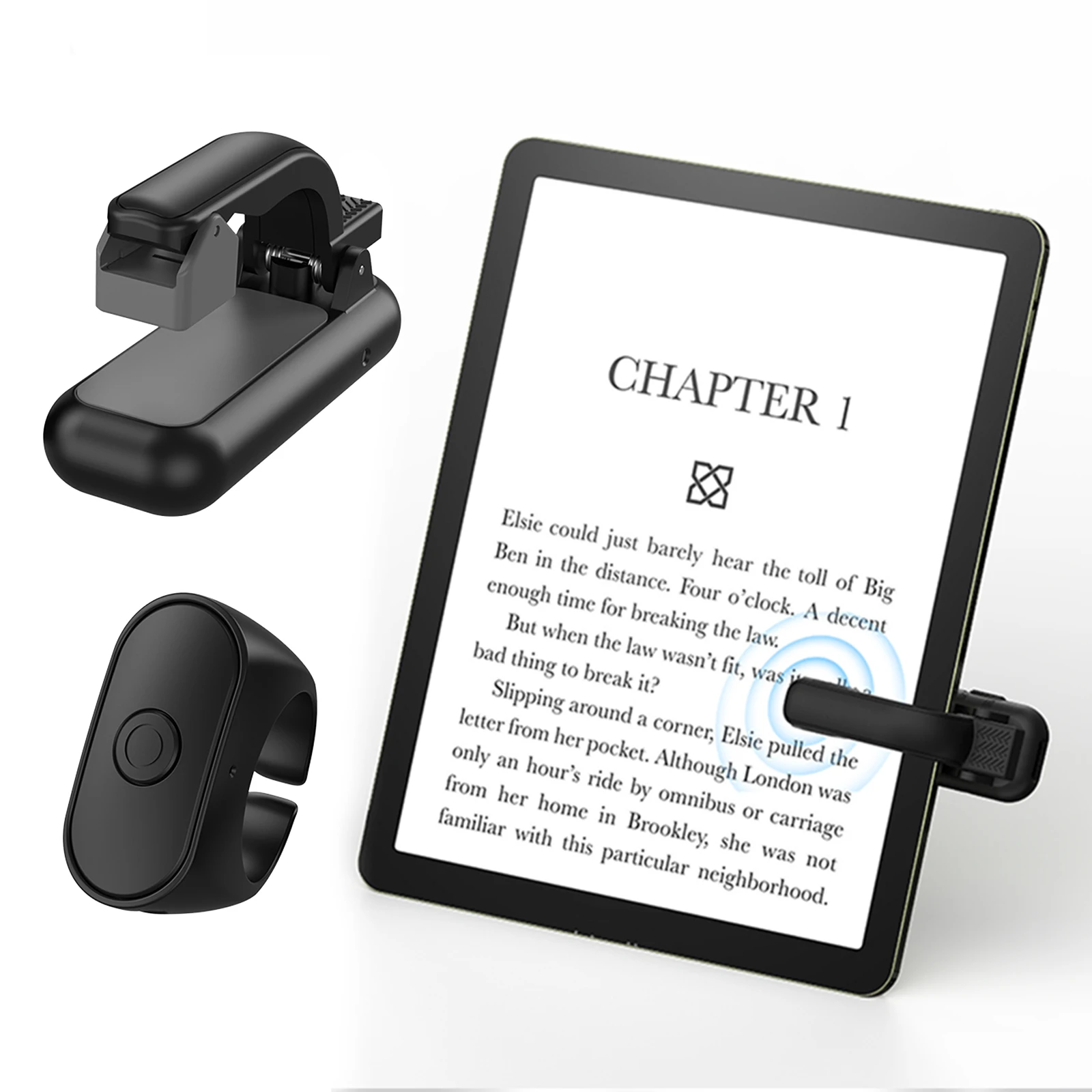 2-in-1 Page Turner Clicker E-book Page Turner Controller Record Triggers Remote for iPhone Android Kindle Paperwhite Accessories