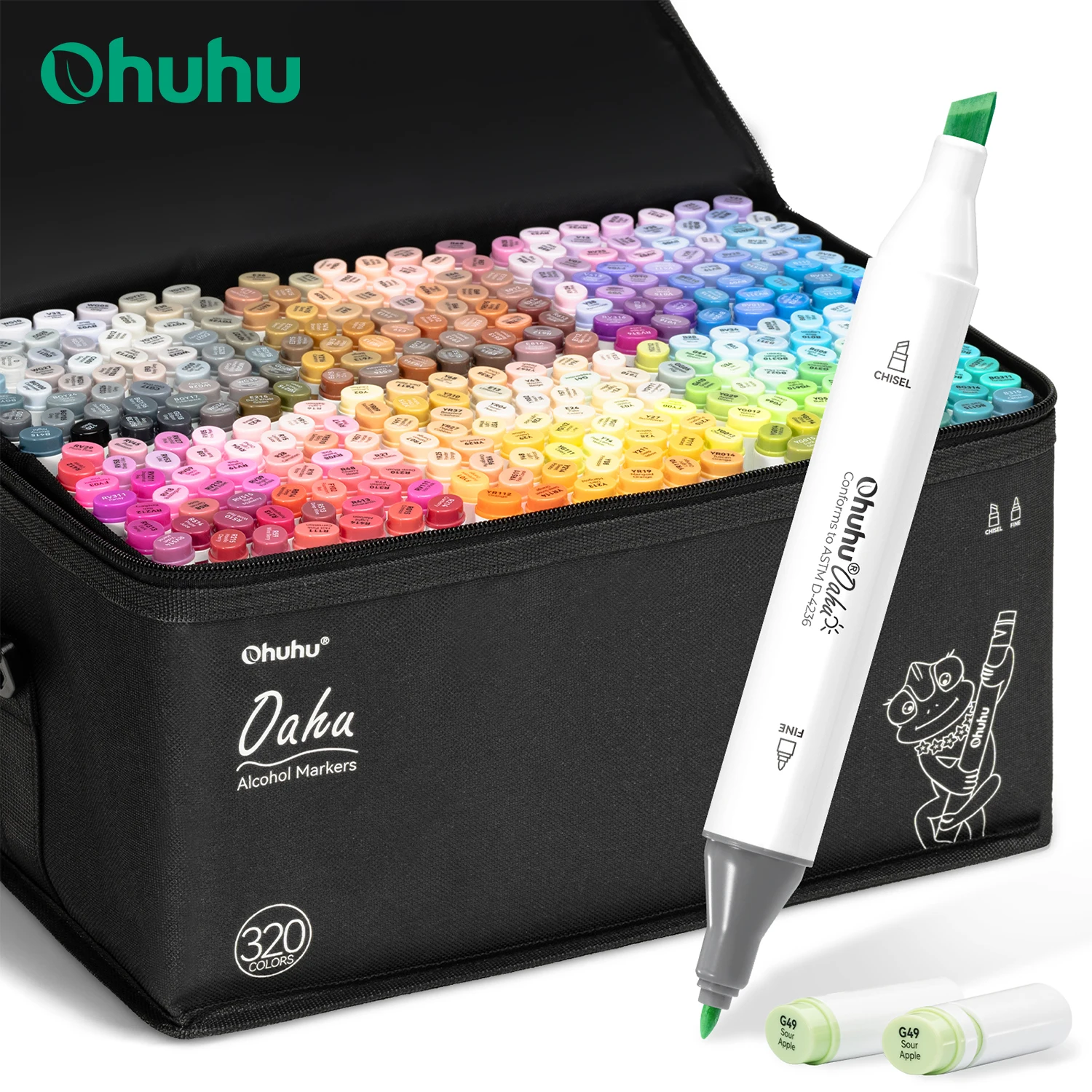 Ohuhu オアフ島 320 色マーカーペンセットアルコールアート