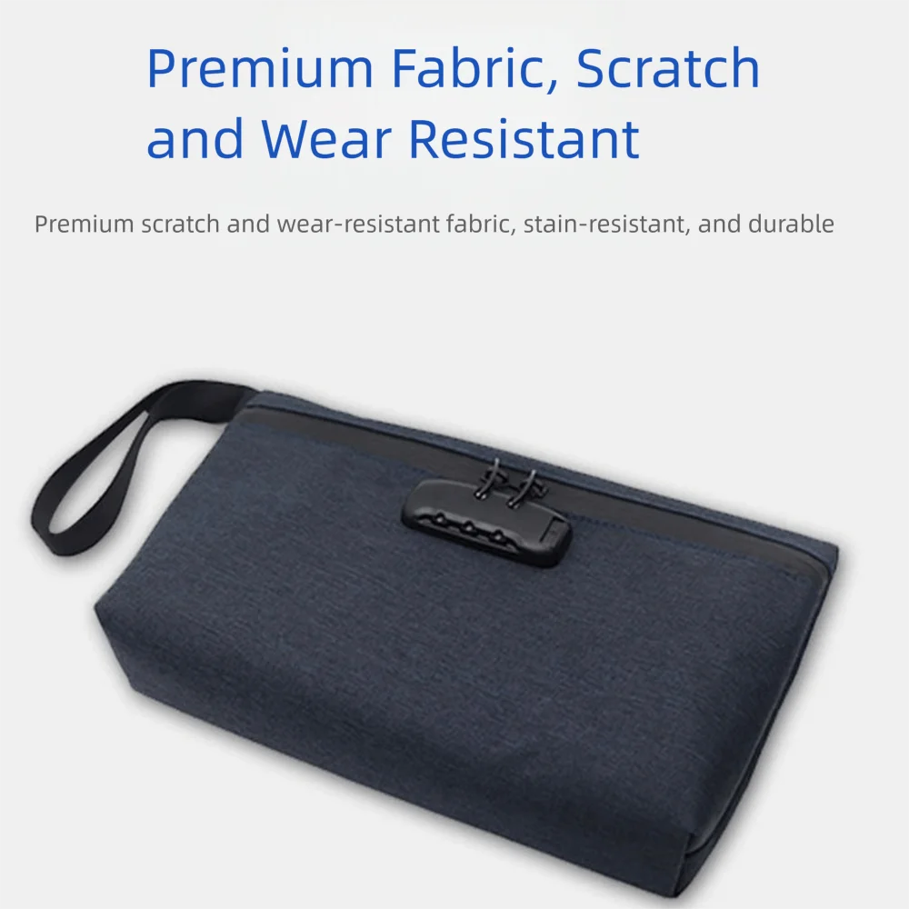 Combination Lock Smell Proof Stash Bag Carbon Lined with Handle Smell Isolation Case Waterproof Double Zipper