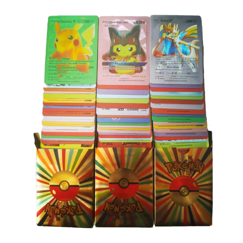 

Английский Покемон красочные карты испанская металлическая Золотая Серебряная Vmax GX энергетическая карта Charizard Pikachu редкая коллекция боевой тренер
