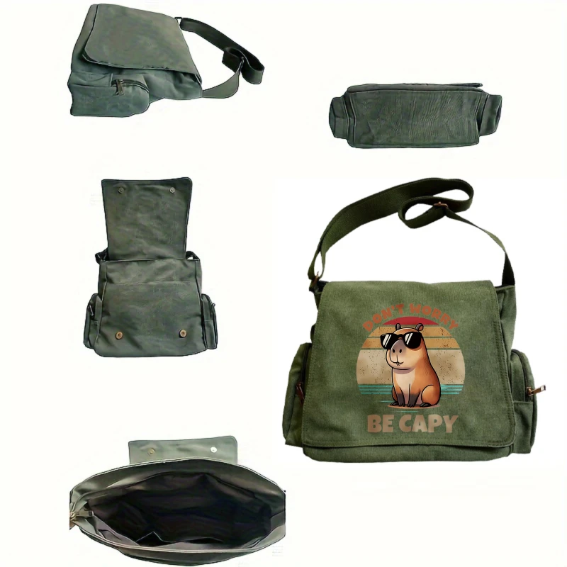 Capybara Print Women's Bag Men's Bag Shoulder Bag Crossbody Bag Messenger Bag Large Capacity Laptop Bag