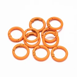 Colorful Metal Spring Snap Hooks for DIY Crafts and Jewelry Making (Orange)