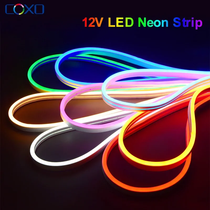 DC12V LED Neon Strip Light Waterproof SMD2835 120LEDs/m For DIY Home Decoration Neon LED Flexible Silicone Tape Rope Lighting 5M