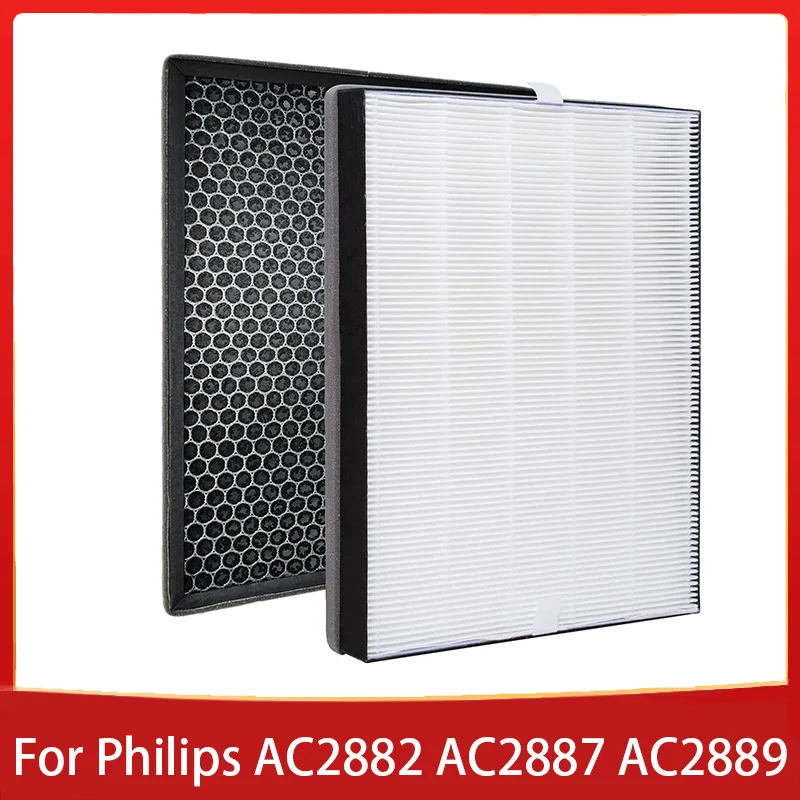 Set Filtri Per Depuratore Philips AC2889, AC2887, AC2882, AC3829 – Filtro HEPA E Carbone Attivo, Ricambio Compatibile Con FY2422/30 E FY2420/30 (Comedes)