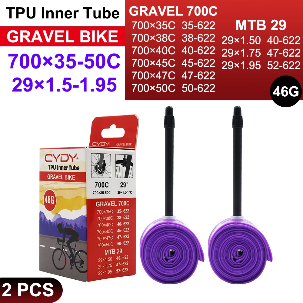 High-Performance TPU Inner Tube for Gravel and Mountain Bikes, Lightweight 46g, FV Valve