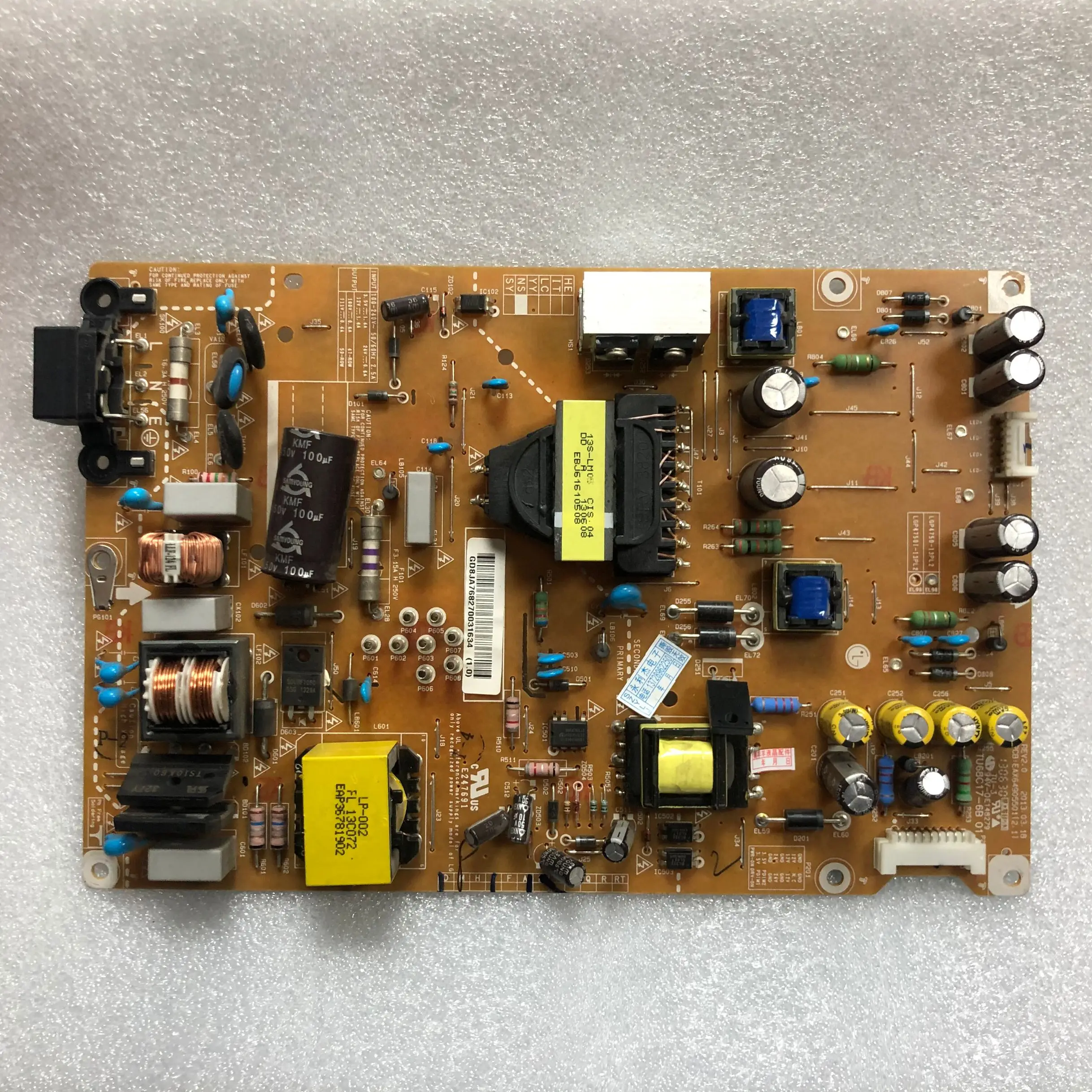para 50ln5400-ca Placa de Alimentação Eax64905501 Lgp475013pl2 Trabalho 50 Polegada Display