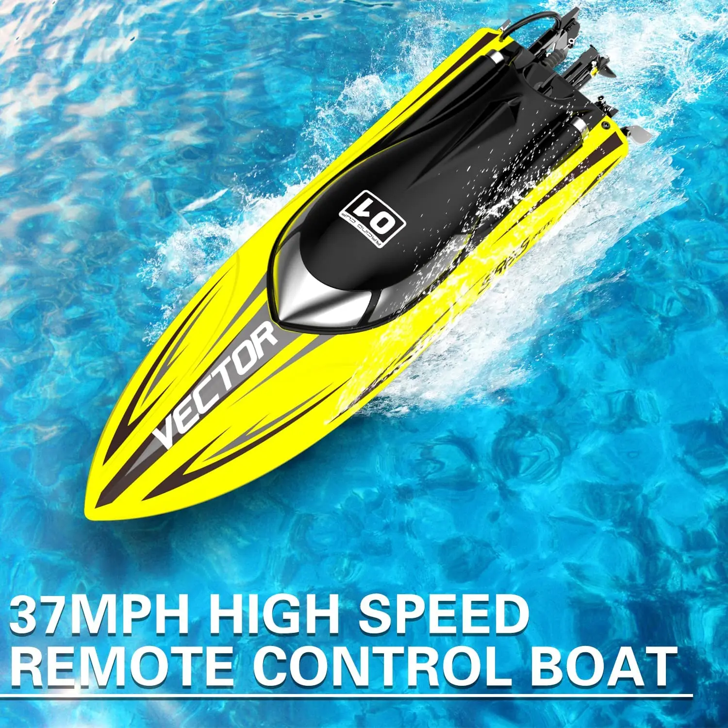 Bateau RC sans balais 65cm 2600KV 20A refroidi par eau - Jaune