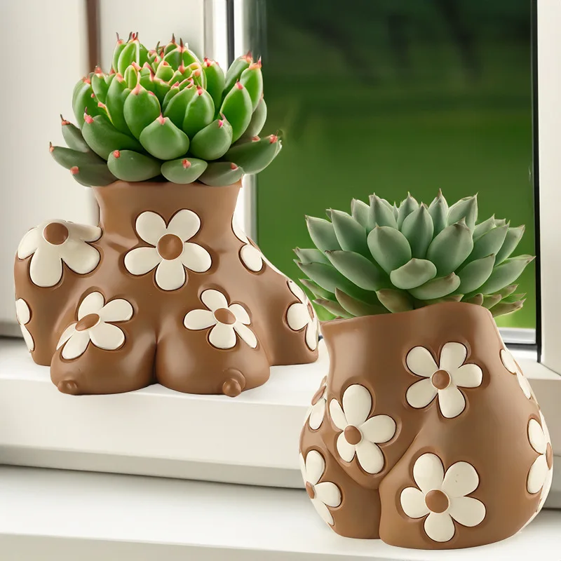 

Nordic Ins Style Creative Human Body Art Flower Pot Home Desktop Balcony Succulent Potted Plant Small Ornaments Resin Crafts