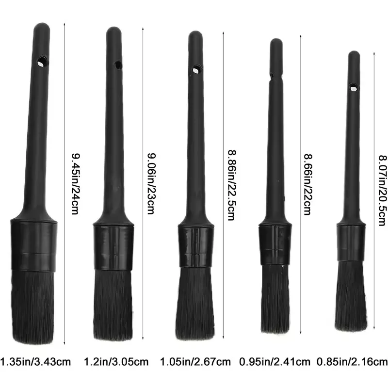 Car Detailing Brush Set 5-Piece Auto Detailing Brush Set Premium Auto Detail Brush Car Interior Cleaning Kit for Paint Maintenance