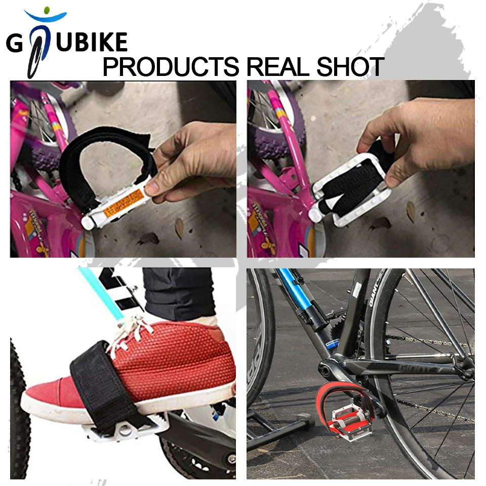 GTUBIKE 1Pair Bicycle Toe Straps Adjustable Portable Cycling Double-sided Adhesive Straps Ultra-Light Pedal Non-slip