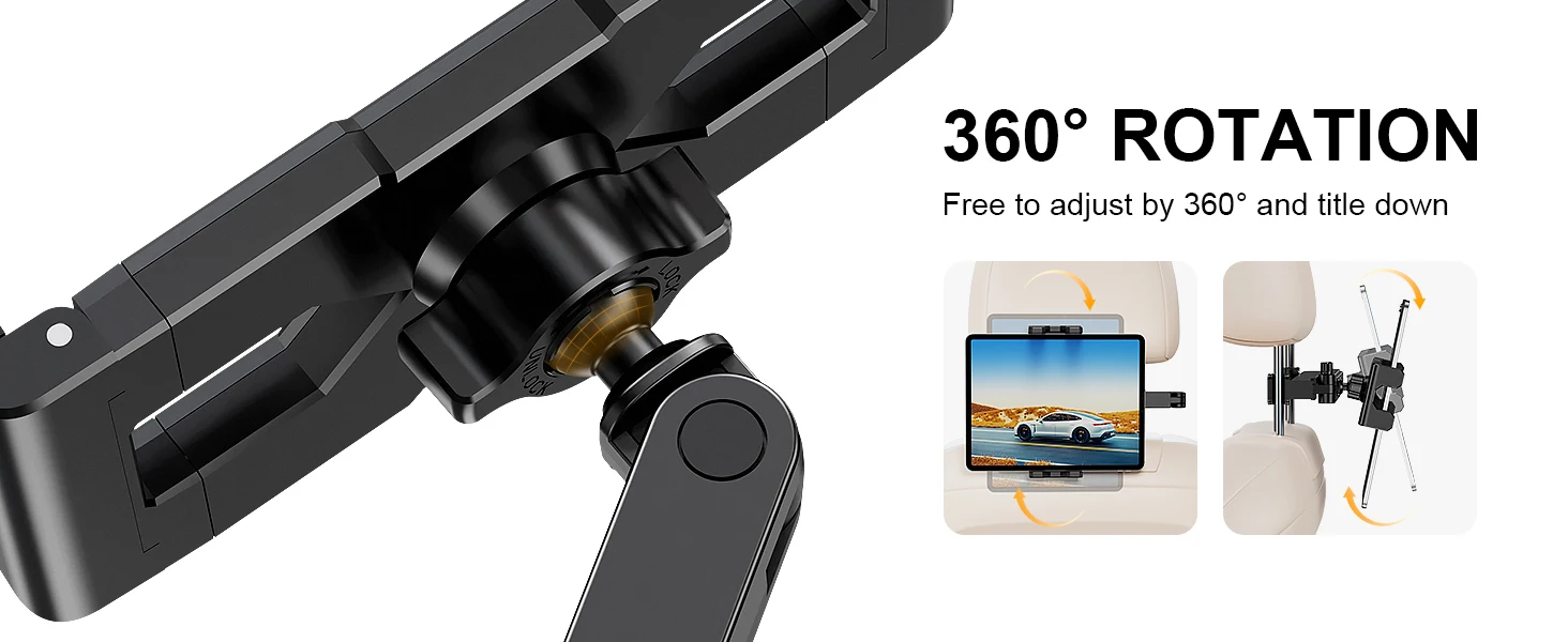 360°ROTATION Free to adjust by 360° and title down