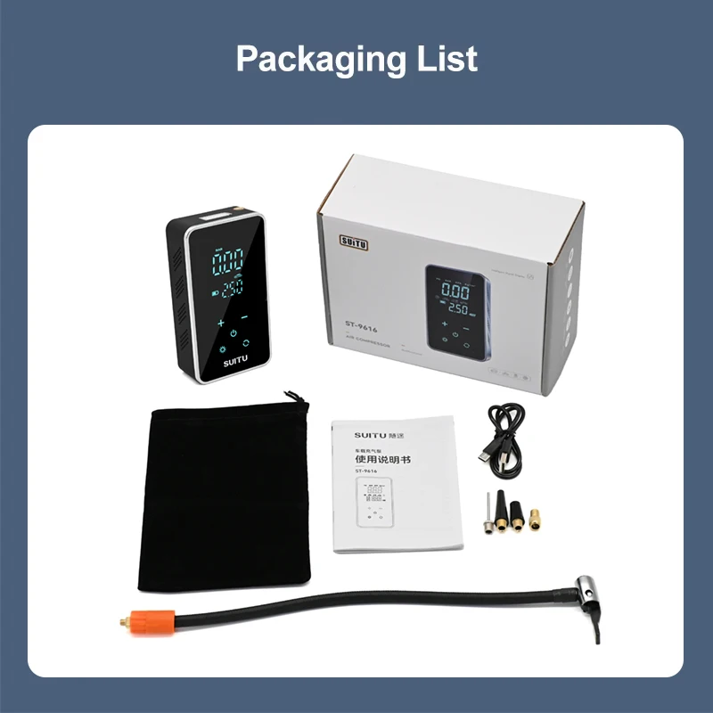 Wireless Air Pump 150psi Touch Screen Portable Electric Tire Inflator For Car Bicycle Motorcycle Mini Air Compressor Injector