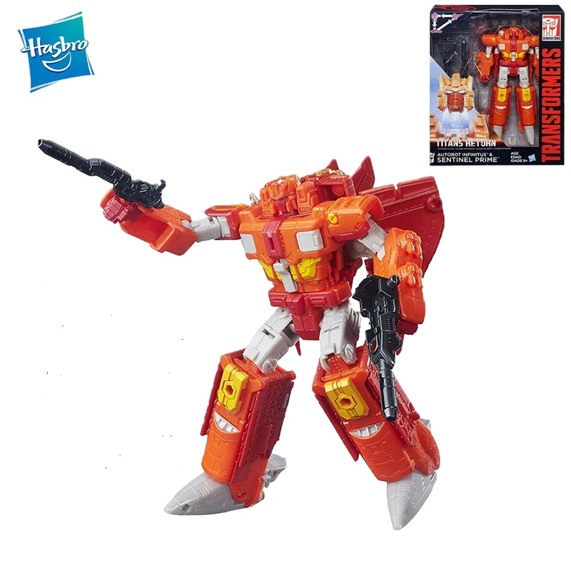 

In Stock Original Hasbro Transformers TITANS RETURN Sentinel Prime Voyager PVC Anime Figure Action Figures Model Toys