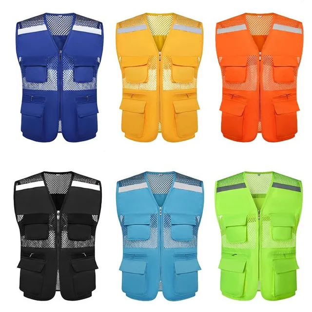 Reflective Tool Vest Summer Mesh Waistcoat